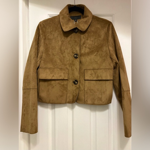 NWT Zara Cropped Brown Suede Jacket - Picture 2 of 4